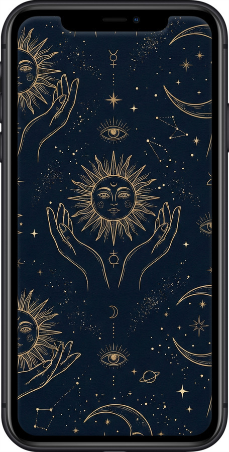 TPU чехол Celestial Harmony: Sun & Moon Gold Mystic Pattern для Apple iPhone 11 - 6778b-1722 изображение 