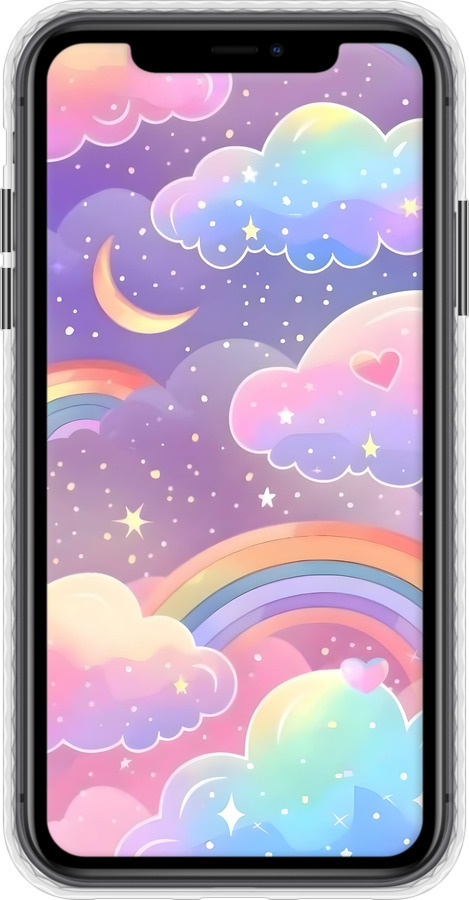 Чехол Bumper чехол Облака и радуга для Apple iPhone 11 - 6312pc-1722 изображение 