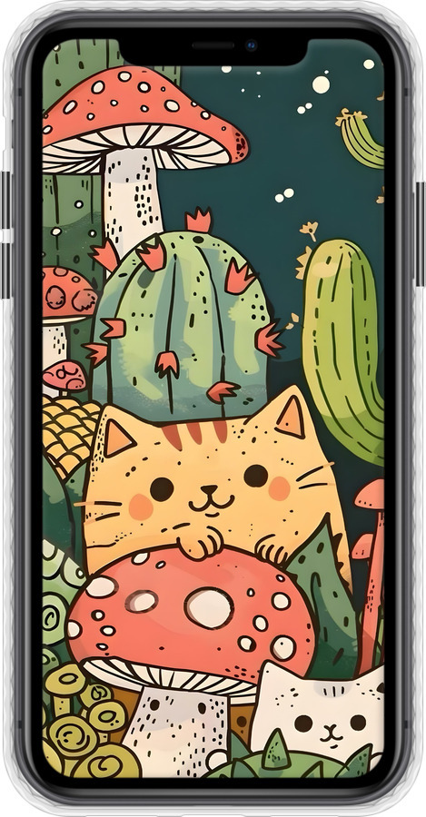 Чехол Bumper чехол Коты грибы для Apple iPhone 11 - 6321pc-1722 изображение 