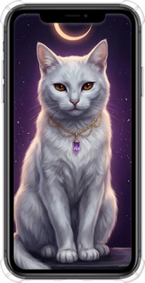Силіконовий протиударний с посиленими кутами чехол Mystic White Cat Gothic Dark Purple Gold для Apple iPhone 11 - 6805sp-1722 изображение 