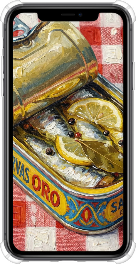 Силикон с усиленными углами чехол Vintage Sardine Tin Phone для Apple iPhone 11 - 6772sp-1722 изображение 