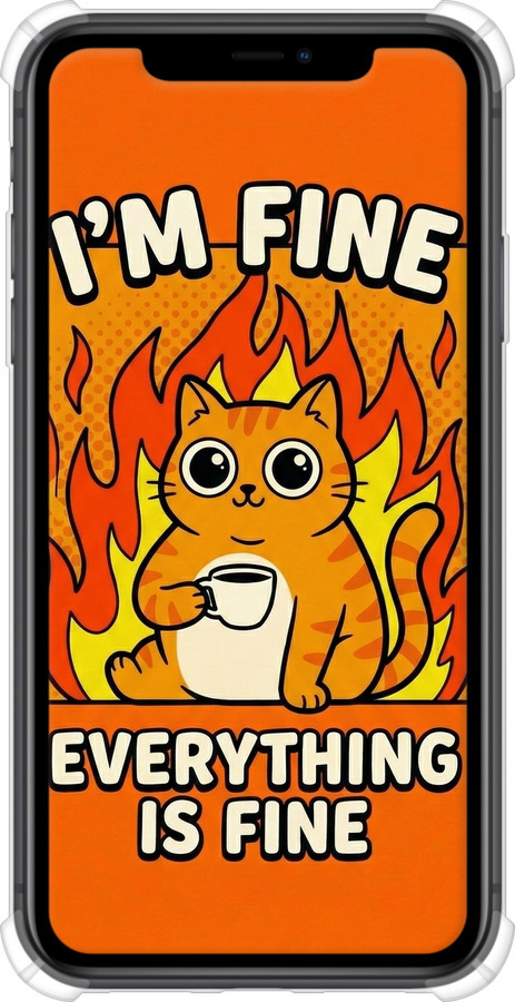 Силіконовий протиударний с посиленими кутами чехол Funny Cat для Apple iPhone 11 - 6786sp-1722 изображение 