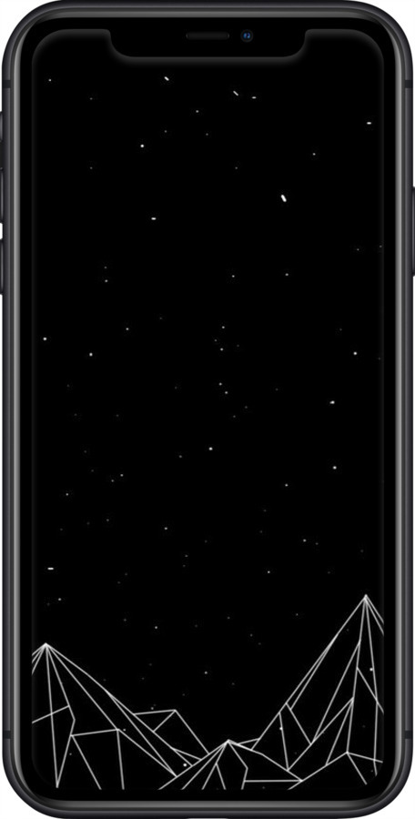 Силіконовий чехол Чорно білі абстрактні гори для Apple iPhone 11 - 6437u-1722 изображение 