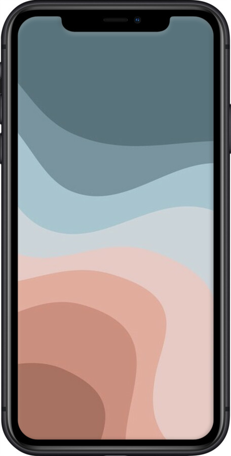 2D пластиковый чехол С синими и розовыми волнами в стиле ретро для Apple iPhone 11 - 6532t-1722 изображение 