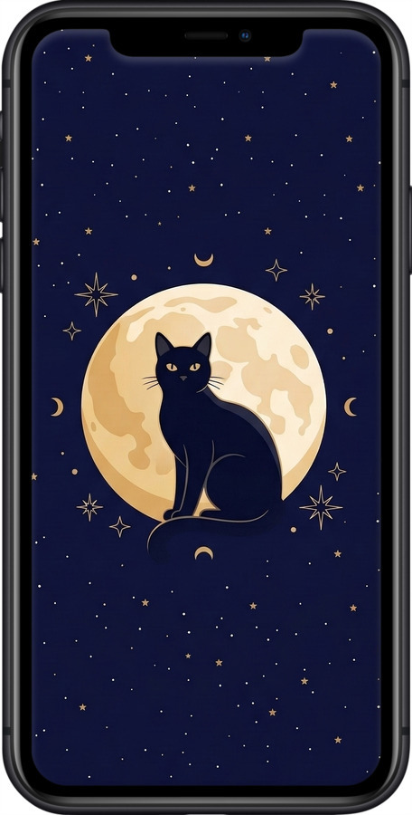 Силіконовий чехол Cute Cat Celestial/Witchy для Apple iPhone 11 - 6787u-1722 изображение 