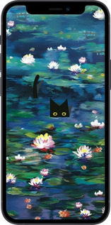 TPU чехол Чехол с изображением водяных лилий Моне и кошек для Apple iPhone 12 Mini - 6399b-2071 изображение 