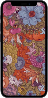 TPU чехол Абстрактные цветы для Apple iPhone 12 Mini - 6526b-2071 изображение 