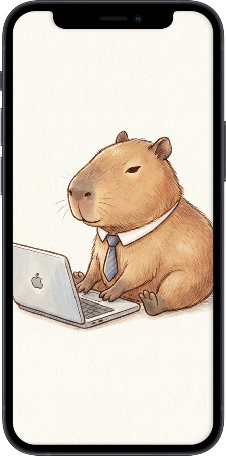 TPU чехол Funny Capybara CEO Working для Apple iPhone 12 Mini - 6777b-2071 изображение 