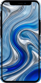 3D пластиковый глянцевый чехол Liquid Chrome для Apple iPhone 12 Mini - 6781c-2071 изображение 