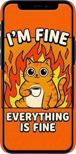 3D пластиковый глянцевый чехол Funny Cat для Apple iPhone 12 Mini - 6786c-2071 изображение 