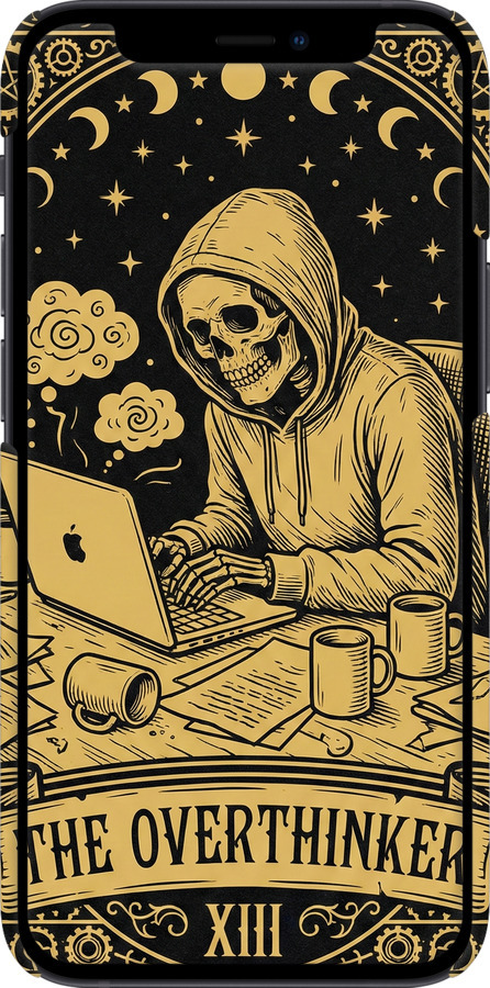 3D пластиковый глянцевый чехол The Overthinker для Apple iPhone 12 Mini - 6774c-2071 изображение 