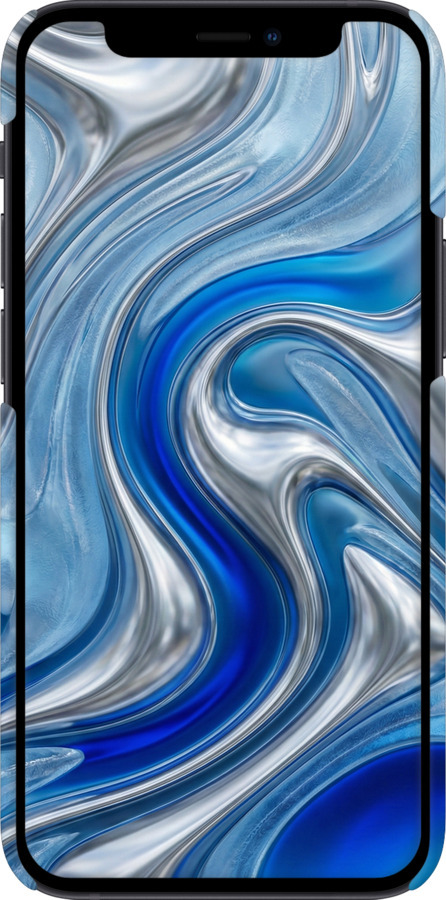 3D пластиковый глянцевый чехол Liquid Chrome для Apple iPhone 12 Mini - 6781c-2071 изображение 