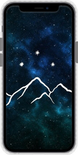 Чехол Bumper чехол Горы и звезды нарисованы на фоне галактики для Apple iPhone 12 Mini - 6490pc-2071 изображение 