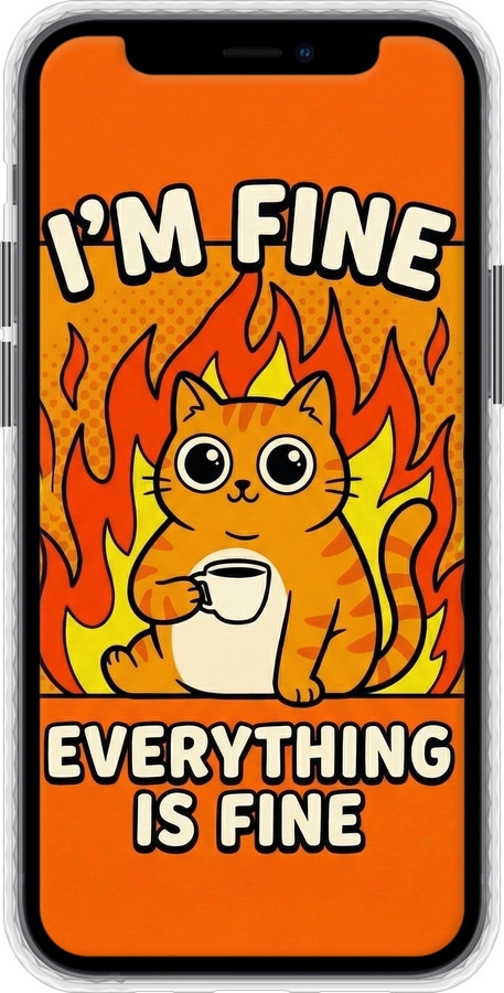 Чохол Bumper чехол Funny Cat для Apple iPhone 12 Mini - 6786pc-2071 изображение 