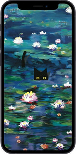 2D пластиковый чехол із зображенням водяних лілій та кішок для Apple iPhone 12 Mini - 6257t-2071 изображение 