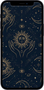 2D пластиковый чехол Celestial Harmony: Sun & Moon Gold Mystic Pattern для Apple iPhone 12 Mini - 6778t-2071 изображение 