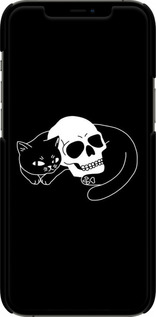 3D пластиковий матовий чехол Із зображенням кота та черепа для Apple iPhone 12 Pro Max - 6491m-2054 изображение 