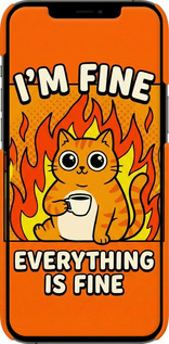 3D пластиковый матовый чехол Funny Cat для Apple iPhone 12 Pro Max - 6786m-2054 изображение 