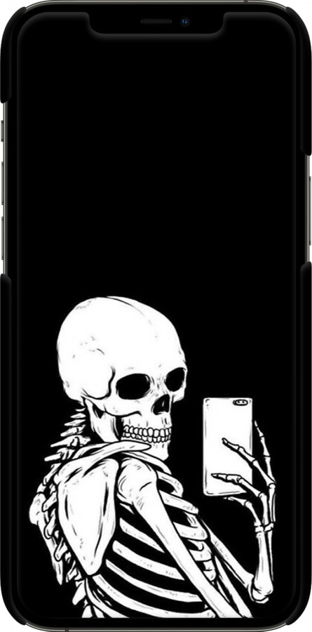 3D пластиковий матовий чехол Скелет робить Selfie для Apple iPhone 12 Pro Max - 6535m-2054 изображение 