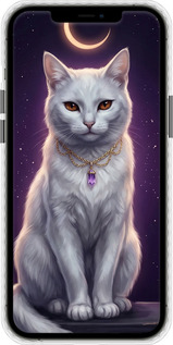 Чохол Bumper чехол Mystic White Cat Gothic Dark Purple Gold для Apple iPhone 12 Pro Max - 6805pc-2054 изображение 