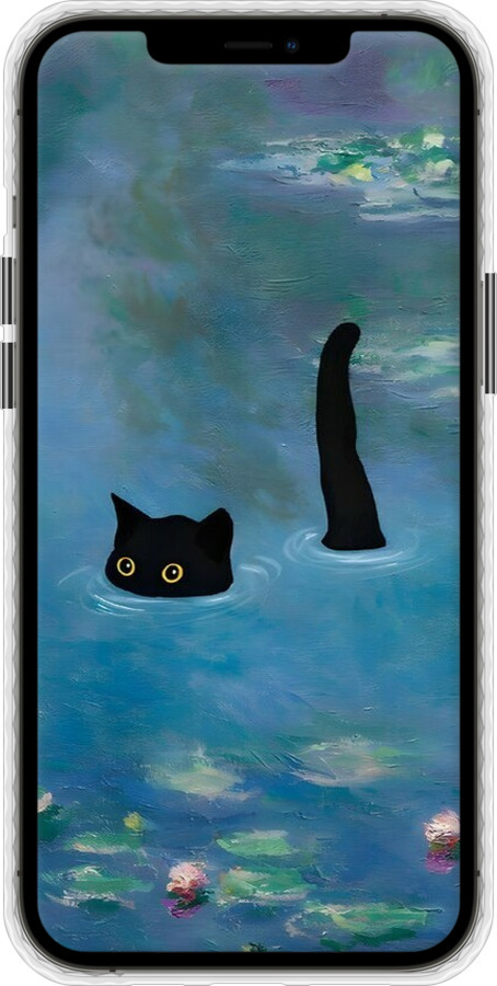Чохол Bumper чехол Із зображенням кота та водяної лілії Monet для Apple iPhone 12 Pro Max - 6519pc-2054 изображение 