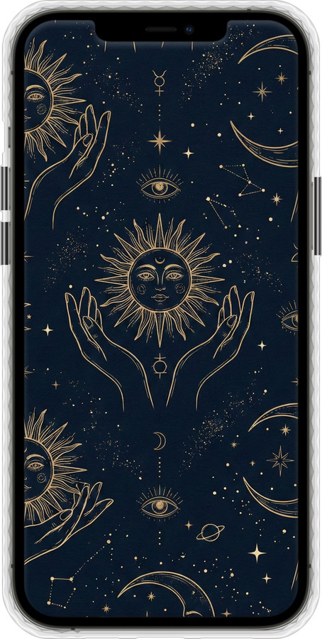 Чохол Bumper MagSafe чехол Celestial Harmony: Sun & Moon Gold Mystic Pattern для Apple iPhone 12 Pro Max - 6778pm-2054 изображение 