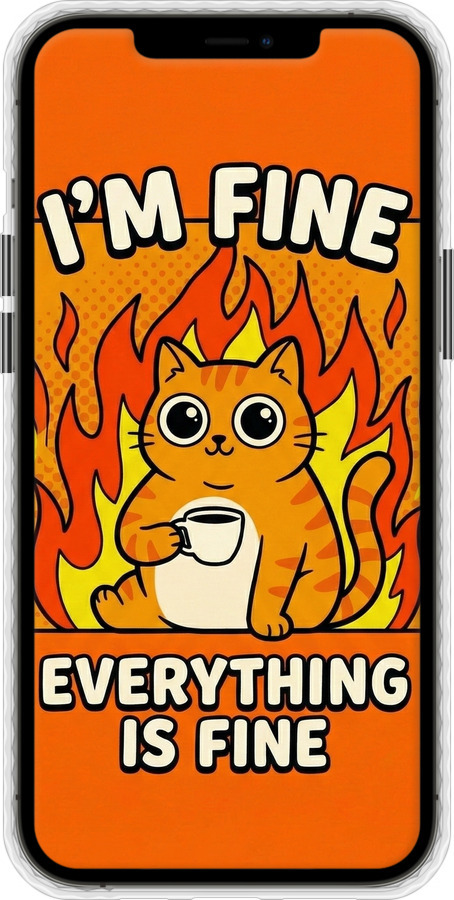 Чехол Bumper чехол Funny Cat для Apple iPhone 12 Pro Max - 6786pc-2054 изображение 