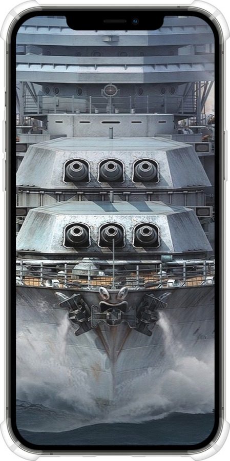 Силикон с усиленными углами чехол Линкор, world of tanks, wargaming, военный корабль для Apple iPhone 12 Pro Max - 6453sp-2054 изображение 
