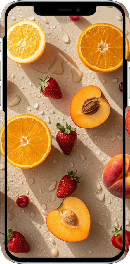 3D пластиковий глянцевий чехол Фрукти 3 для Apple iPhone 12 - 6703c-2053 изображение 