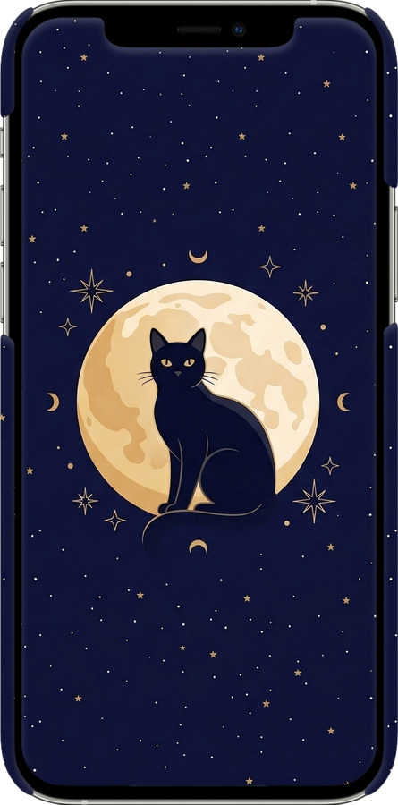 3D пластиковый глянцевый чехол Cute Cat Celestial/Witchy для Apple iPhone 12 Pro - 6787c-2052 изображение 