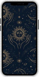 Чохол Bumper чехол Celestial Harmony: Sun & Moon Gold Mystic Pattern для Apple iPhone 12 - 6778pc-2053 изображение 