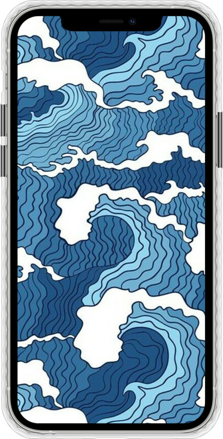 Чехол Bumper чехол Абстрактный рисунок морских волн для Apple iPhone 12 - 6538pc-2053 изображение 