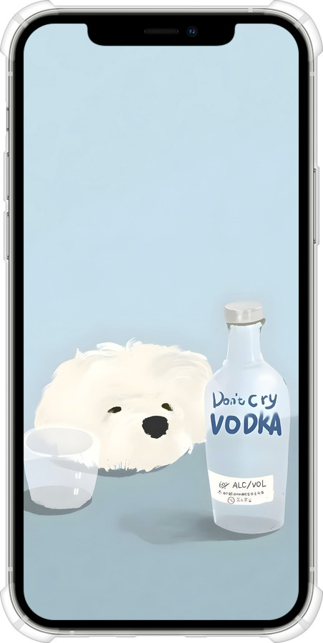 Силикон с усиленными углами чехол Пес водка для Apple iPhone 12 - 6368sp-2053 изображение 