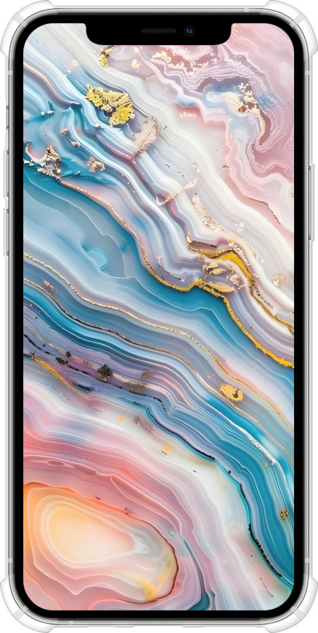 Силикон с усиленными углами чехол Мрамор красивый для Apple iPhone 12 - 6376sp-2053 изображение 