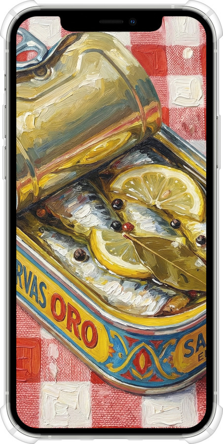 Силикон с усиленными углами чехол Vintage Sardine Tin Phone для Apple iPhone 12 Pro - 6772sp-2052 изображение 