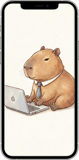 2D пластиковый чехол Funny Capybara CEO Working для Apple iPhone 12 - 6777t-2053 изображение 