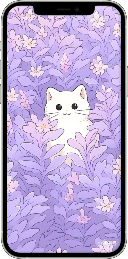 Силиконовый чехол Котик в цветах для Apple iPhone 12 - 6390u-2053 изображение 