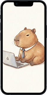 TPU чехол Funny Capybara CEO Working для Apple iPhone 13 Mini - 6777b-2373 изображение 
