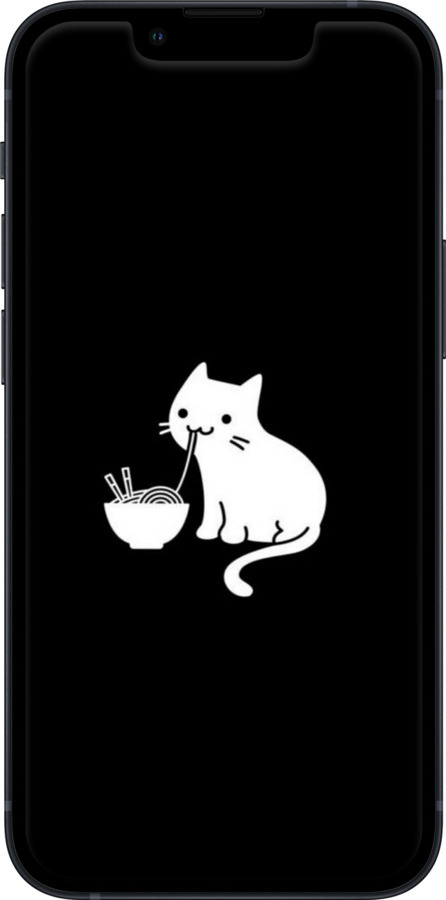 TPU чехол Милий кіт на чорному фоні для Apple iPhone 13 Mini - 6528b-2373 изображение 