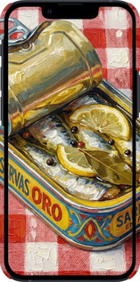 3D пластиковый матовый чехол Vintage Sardine Tin Phone для Apple iPhone 13 Mini - 6772m-2373 изображение 