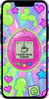 3D пластиковый матовый чехол Y2K Aesthetic Retro Pet: Годуй мене кавою для Apple iPhone 13 Mini - 6784m-2373 изображение 