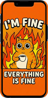 3D пластиковый матовый чехол Funny Cat для Apple iPhone 13 Mini - 6786m-2373 изображение 