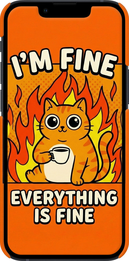 3D пластиковый матовый чехол Funny Cat для Apple iPhone 13 Mini - 6786m-2373 изображение 