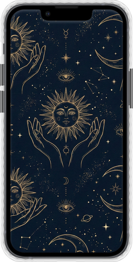 Чохол Bumper MagSafe чехол Celestial Harmony: Sun & Moon Gold Mystic Pattern для Apple iPhone 13 Mini - 6778pm-2373 изображение 