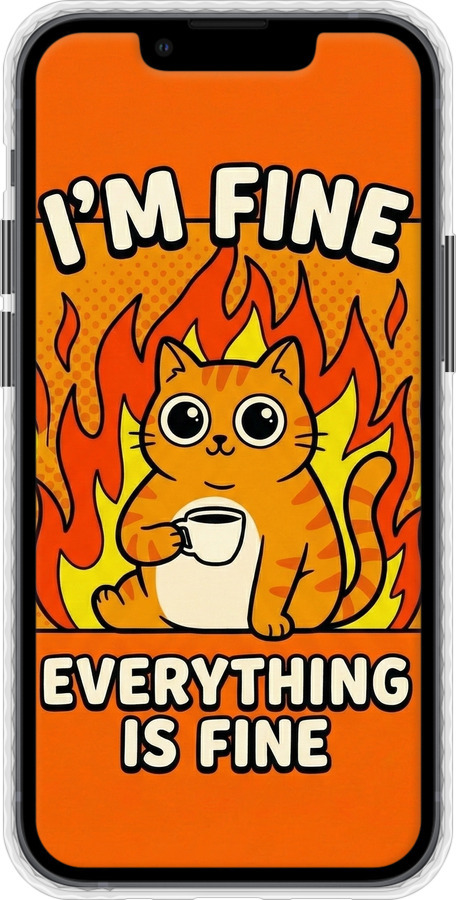 Чехол Bumper чехол Funny Cat для Apple iPhone 13 Mini - 6786pc-2373 изображение 