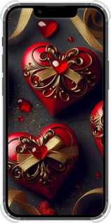 Силикон с усиленными углами чехол Сердечки v4 для Apple iPhone 13 Mini - 5834sp-2373 изображение 