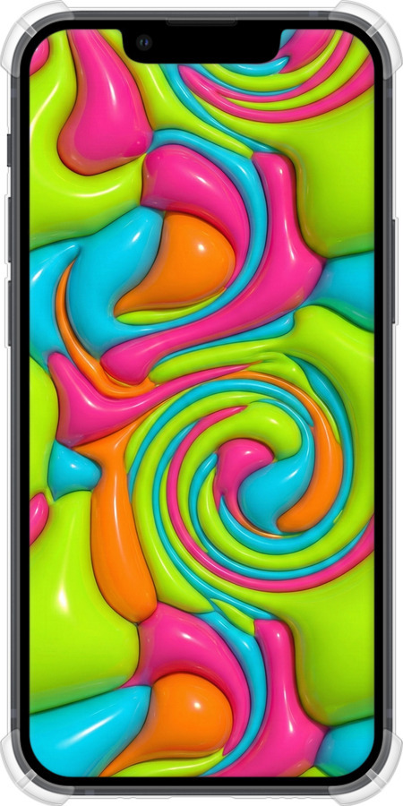 Силикон с усиленными углами чехол Y2K Jelly Dream для Apple iPhone 13 Mini - 6780sp-2373 изображение 