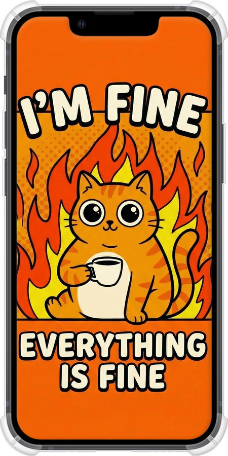 Силикон с усиленными углами чехол Funny Cat для Apple iPhone 13 Mini - 6786sp-2373 изображение 