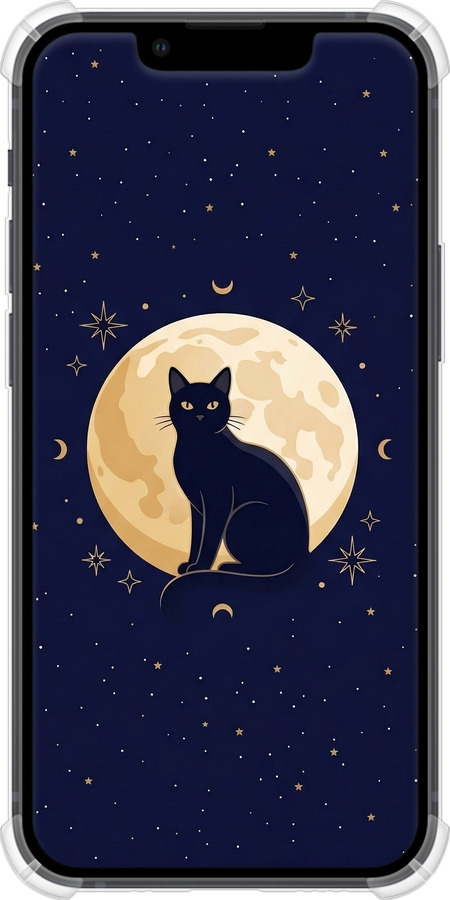 Силикон с усиленными углами чехол Cute Cat Celestial/Witchy для Apple iPhone 13 Mini - 6787sp-2373 изображение 