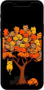 2D пластиковый чехол Дерево и котики для Apple iPhone 13 Mini - 6516t-2373 изображение 